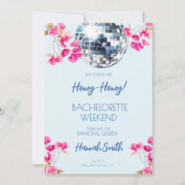 Mamma Mia Mediterranean Bachelorette Weekend Invitation (Front)