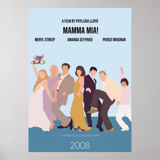Mamma Mia Minimalist Movie Poster (Front)