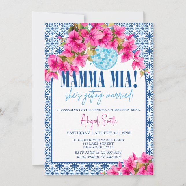 Mamma Mia She's getting married Bridal Shower Invitation (Front)