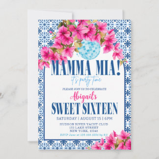 Mamma Mia! Sweet 16 Birthday Invitation