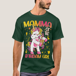 Mamma of the Birthday Girl Flossing Unicorn Mom Mo T-Shirt