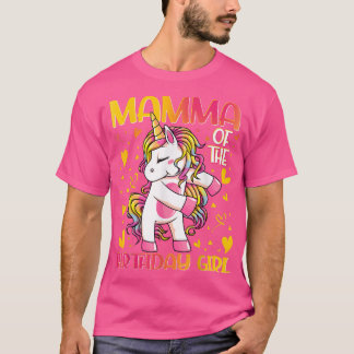 Mamma of the Birthday Girl Flossing Unicorn Mom Mo T-Shirt