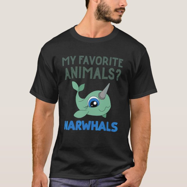 Mammal Ocean Animal Whale  My Favorite Animals Nar T-Shirt (Front)