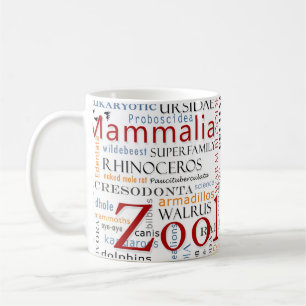Mammals in Typography Coffee Mug