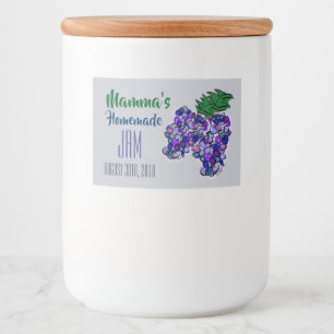 Mamma's Homemade Jam Grapes Customize Food Label