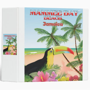 Mammee Bay Beach Jamaica travel poster 3 Ring Binder