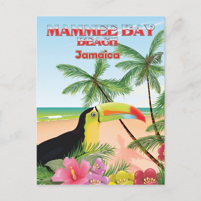 Mammee Bay Beach Jamaica travel poster Postcard (Front)