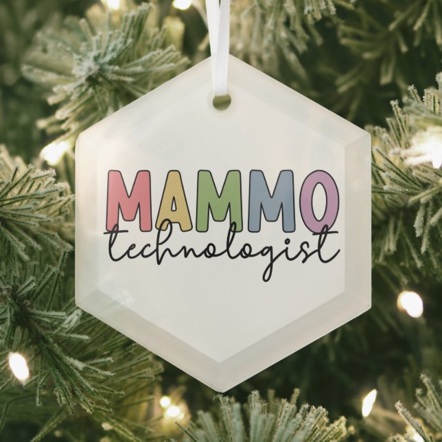 Mammo Technologist Mammography Technician Gifts Glass Ornament (Insitu)