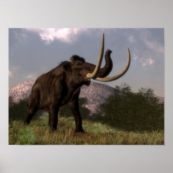 Mammoth - 3d Render Poster by Elenarts_PaleoArts at Zazzle
