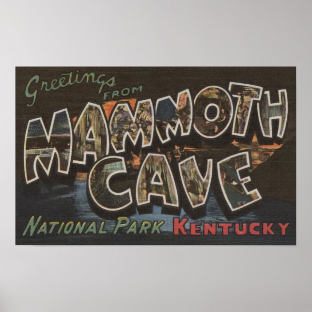 Mammoth Cave, Kentucky - Large Letter Scenes Poster (Front)