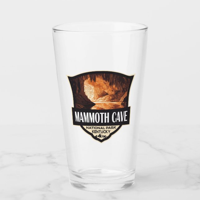 Mammoth Cave National Park Illustration Retro Art Glass (Front)