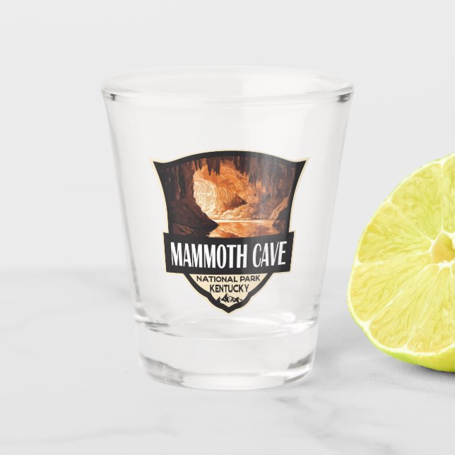 Mammoth Cave National Park Illustration Retro Art Shot Glass (Front)