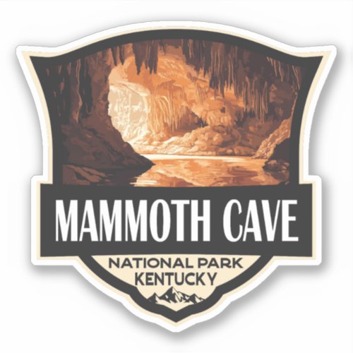 Mammoth Cave National Park Illustration Retro Art Sticker