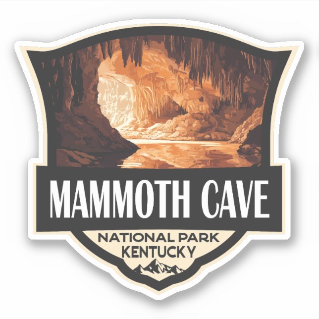 Mammoth Cave National Park Illustration Retro Art Sticker (Front)