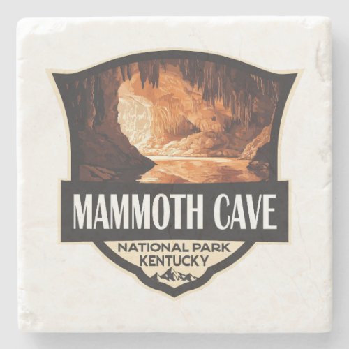 Mammoth Cave National Park Illustration Retro Art Stone Coaster