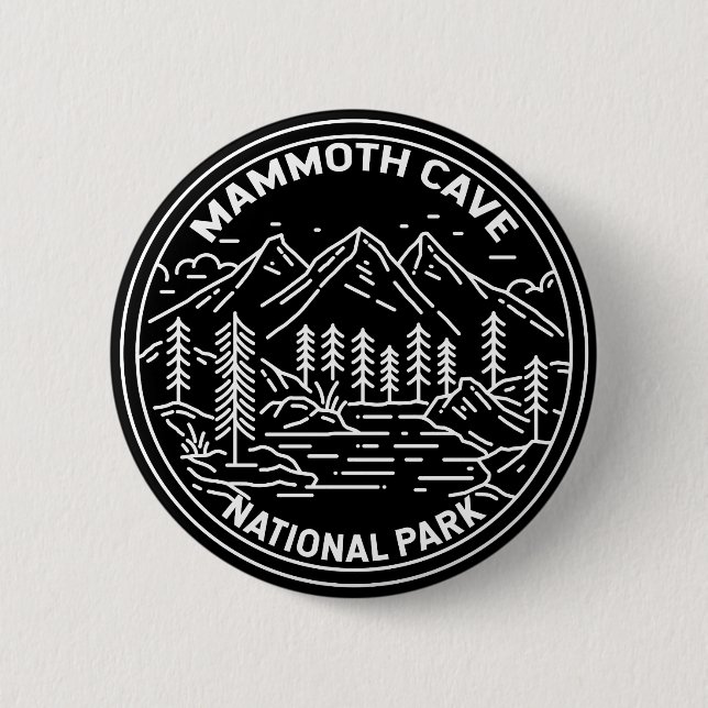 Mammoth Cave National Park Kentucky Monoline Button (Front)