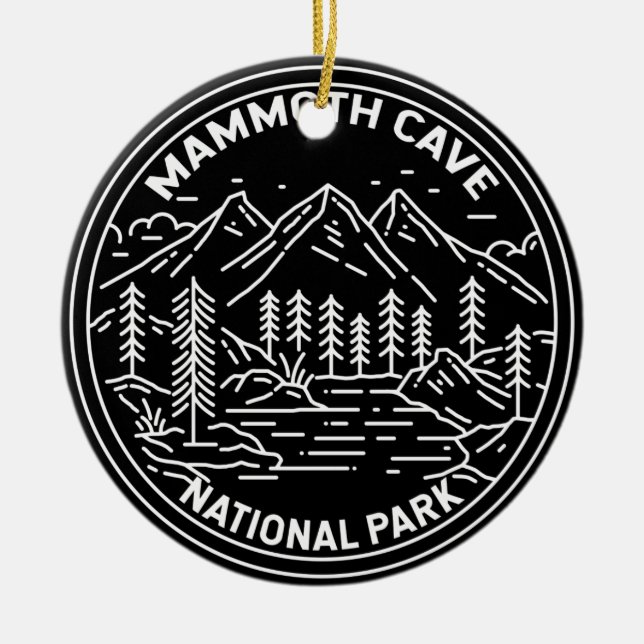 Mammoth Cave National Park Kentucky Monoline Ceramic Ornament (Front)