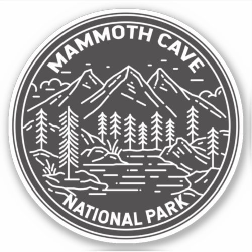 Mammoth Cave National Park Kentucky Monoline Sticker