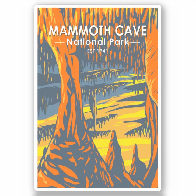 Mammoth Cave National Park Kentucky Sticker (Front)