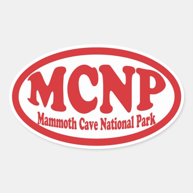 Mammoth Cave National Park red oval sticker (Front)