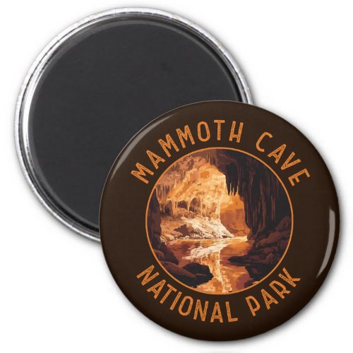 Mammoth Cave National Park Retro Distressed Circle Magnet