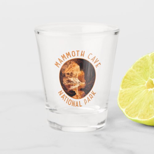 Mammoth Cave National Park Retro Distressed Circle Shot Glass