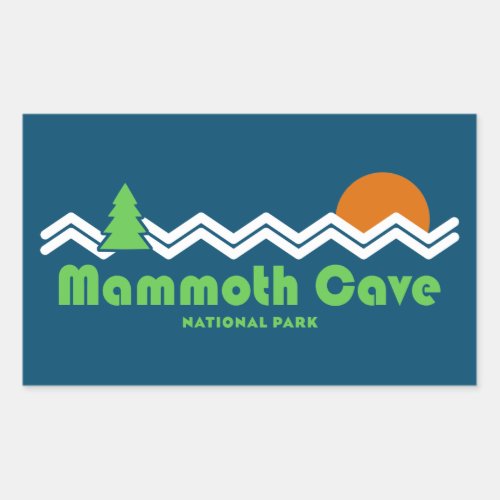 Mammoth Cave National Park Retro Rectangular Sticker