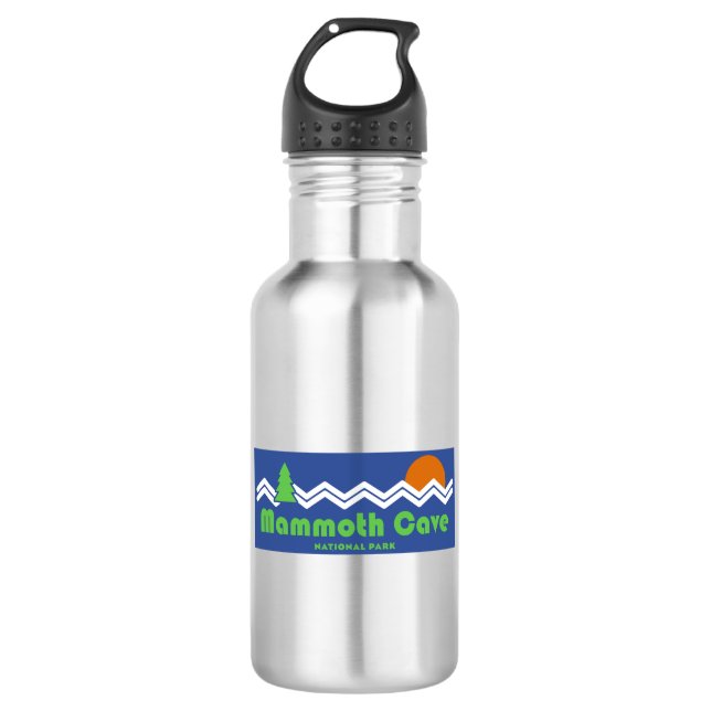Mammoth Cave National Park Retro Stainless Steel Water Bottle (Front)