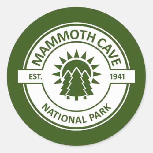 Mammoth Cave National Park Sun Trees Classic Round Sticker