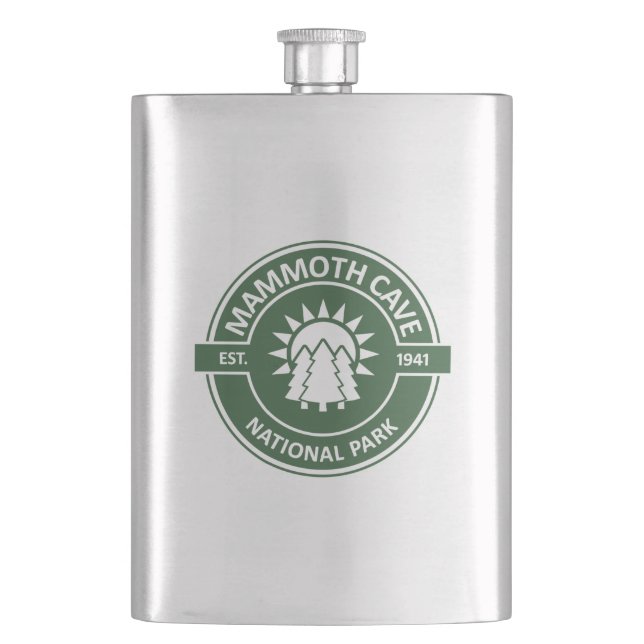 Mammoth Cave National Park Sun Trees Flask (Front)