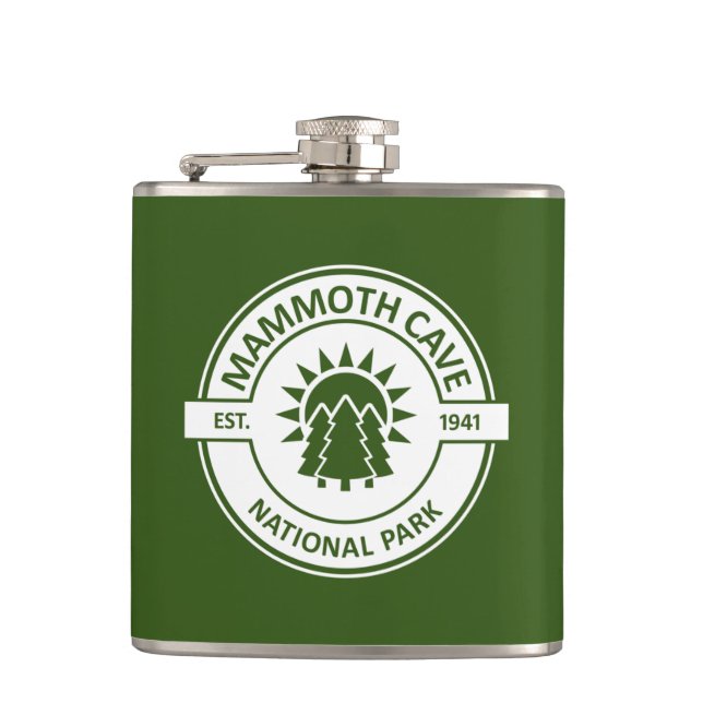 Mammoth Cave National Park Sun Trees Flask (Front)