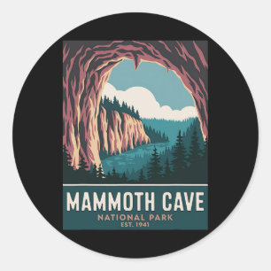 Mammoth Cave National Park Vintage Camping Hiking Classic Round Sticker