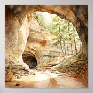 Mammoth Cave National Park Watercolor Poster