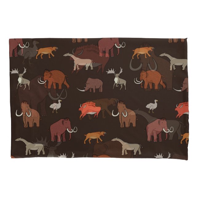 Mammoth Era: Prehistoric Themed Pattern. Pillow Case (Front)