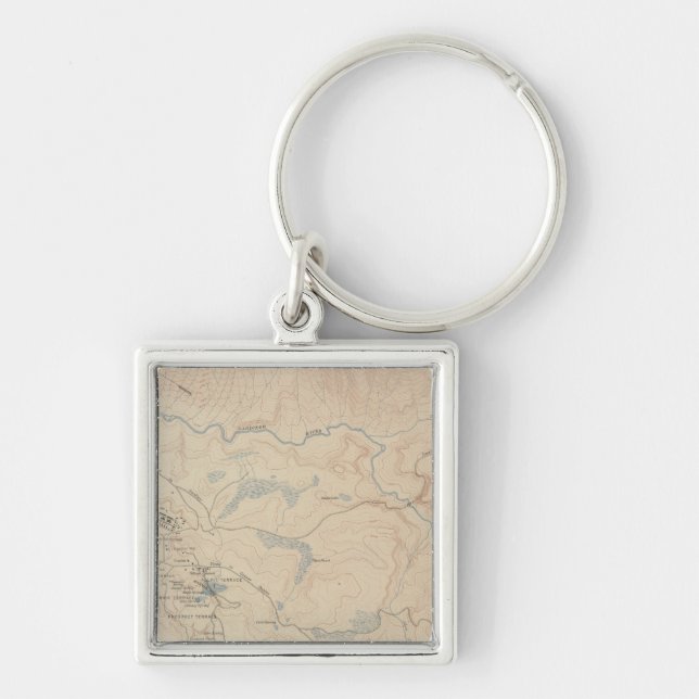 Mammoth Hot Springs and Vicinity 2 Keychain (Front)
