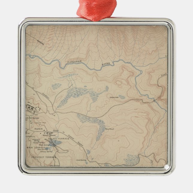 Mammoth Hot Springs and Vicinity 2 Metal Ornament (Front)