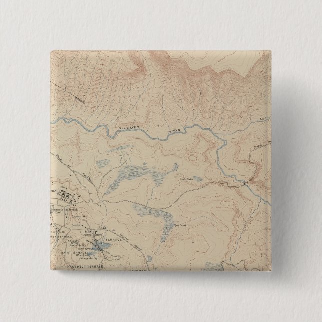 Mammoth Hot Springs and Vicinity 2 Pinback Button (Front)