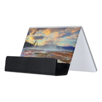 Mammoth Hot Springs Desk Business Card Holder by usyellowstone at Zazzle