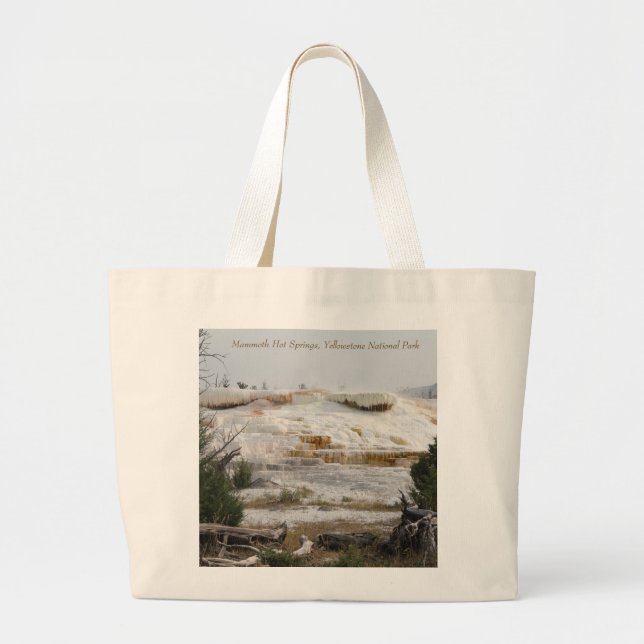 Mammoth Hot Springs, Yellowstone National Park Large Tote Bag (Front)