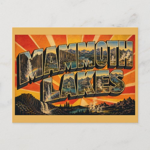 Mammoth Lakes California Basalt Waterfall Peak Art Postcard
