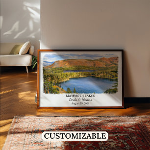 Mammoth Lakes California Poster, Watercolor, Custo Poster