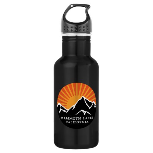 Mammoth Lakes California Retro Sunset Mountains Vi Stainless Steel Water Bottle