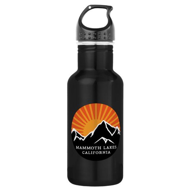 Mammoth Lakes California Retro Sunset Mountains Vi Stainless Steel Water Bottle (Front)