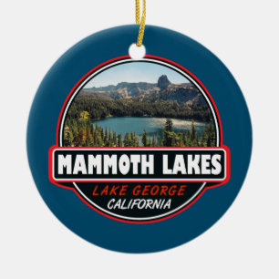 Mammoth Lakes California Travel Art Emblem Ceramic Ornament