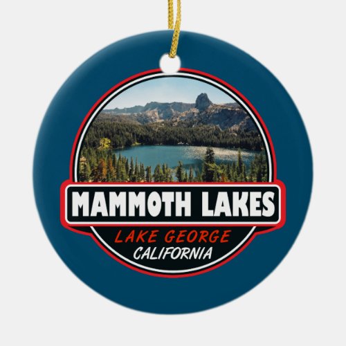 Mammoth Lakes California Travel Art Emblem Ceramic Ornament