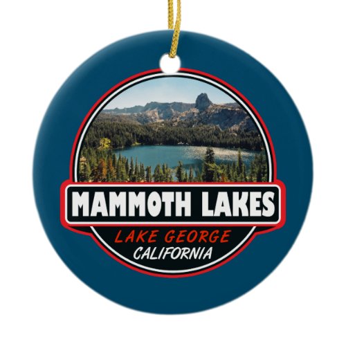 Mammoth Lakes California Travel Art Emblem Ceramic Ornament