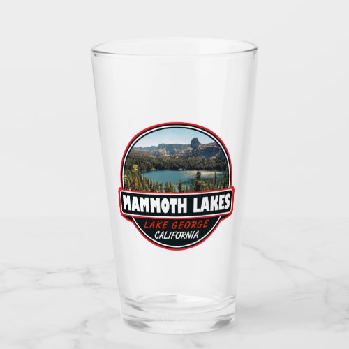 Mammoth Lakes California Travel Art Emblem Glass