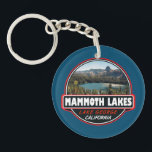 Mammoth Lakes California Travel Art Emblem Keychain<br><div class="desc">Mammoth Lakes art design showcasing the town in California's Sierra Nevada mountains. It's known for the Mammoth Mountain and June Mountain ski areas and nearby trails.</div>