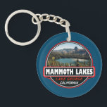 Mammoth Lakes California Travel Art Emblem Keychain<br><div class="desc">Mammoth Lakes art design showcasing the town in California's Sierra Nevada mountains. It's known for the Mammoth Mountain and June Mountain ski areas and nearby trails.</div>
