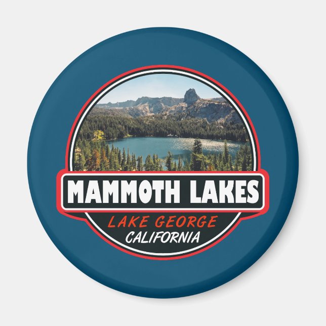 Mammoth Lakes California Travel Art Emblem Magnet (Front)
